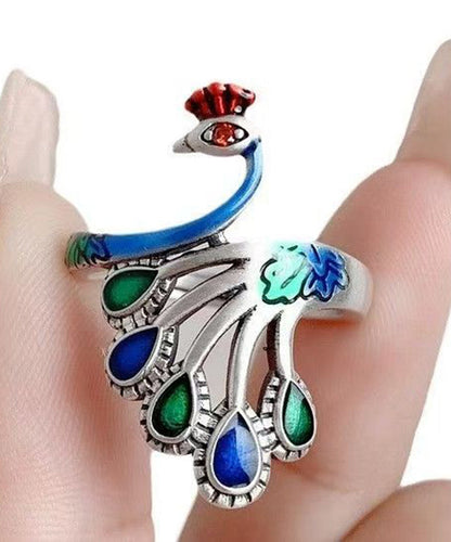 Women's Ring Cloisonne Peacock Design 4