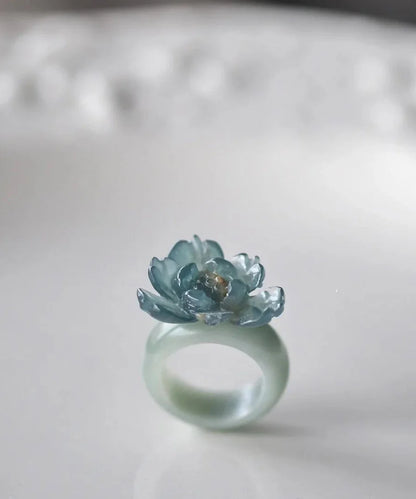 Women's Ring Lotus Design Accent 4