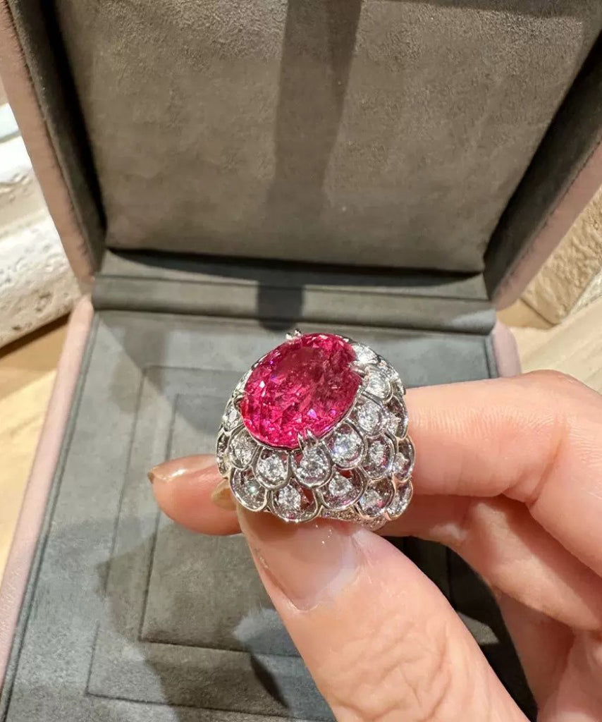 Women's Ring Rose Design with Zircon Accent 0