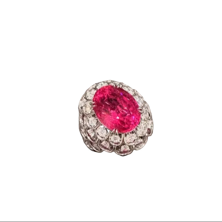 Women's Ring Rose Design with Zircon Accent 4