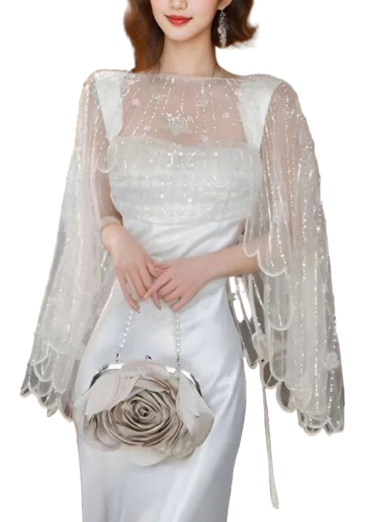 Women's Shawl Wrap with Beaded Detail for Summer Style 0