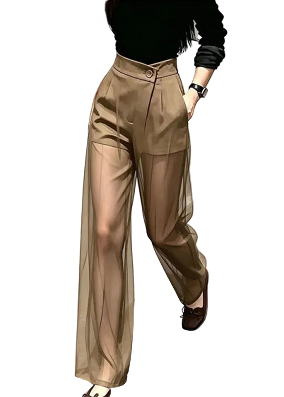 Women's Sheer Draped Tulle Pants 0