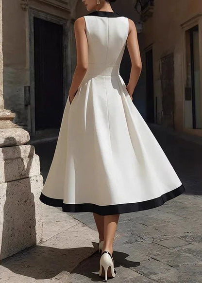 Women's Shift Dress Sleeveless V Neck Loose Fit 2