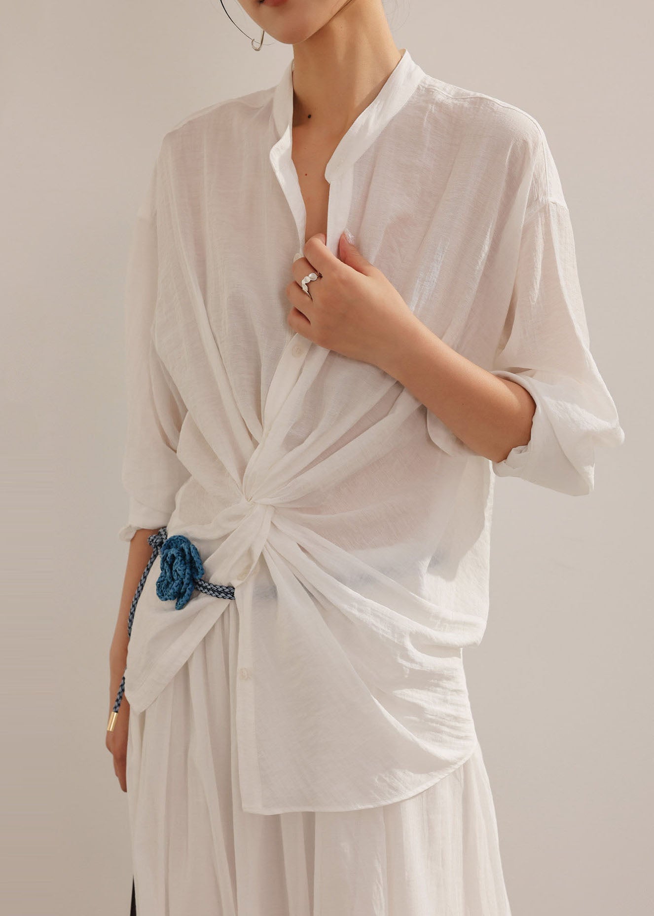 Women's Shirt Asymmetrical Design Summer Style 1