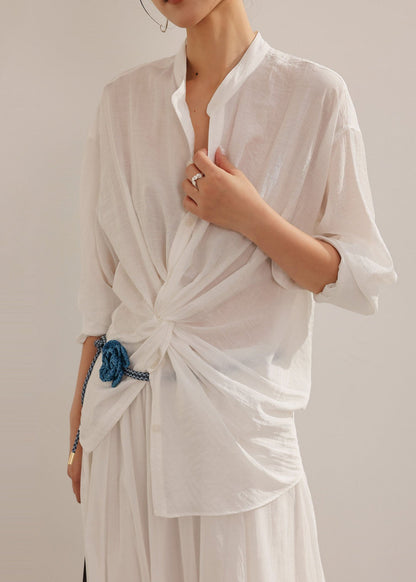 Women's Shirt Asymmetrical Design Summer Style 1