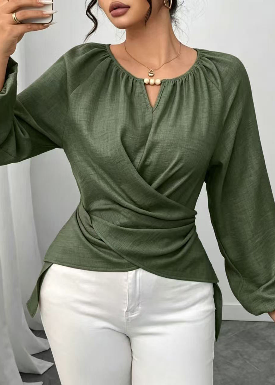 Women's Shirt Asymmetrical Lace-Up Style 1