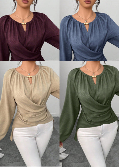 Women's Shirt Asymmetrical Lace-Up Style 4