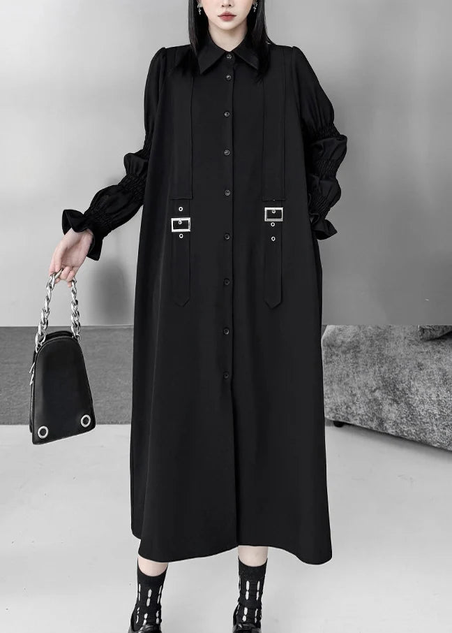 Women's Shirt Dress Oversized Puff Sleeve 0