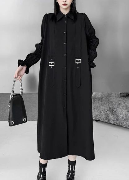 Women's Shirt Dress Oversized Puff Sleeve 0