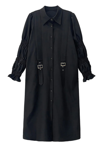 Women's Shirt Dress Oversized Puff Sleeve 4