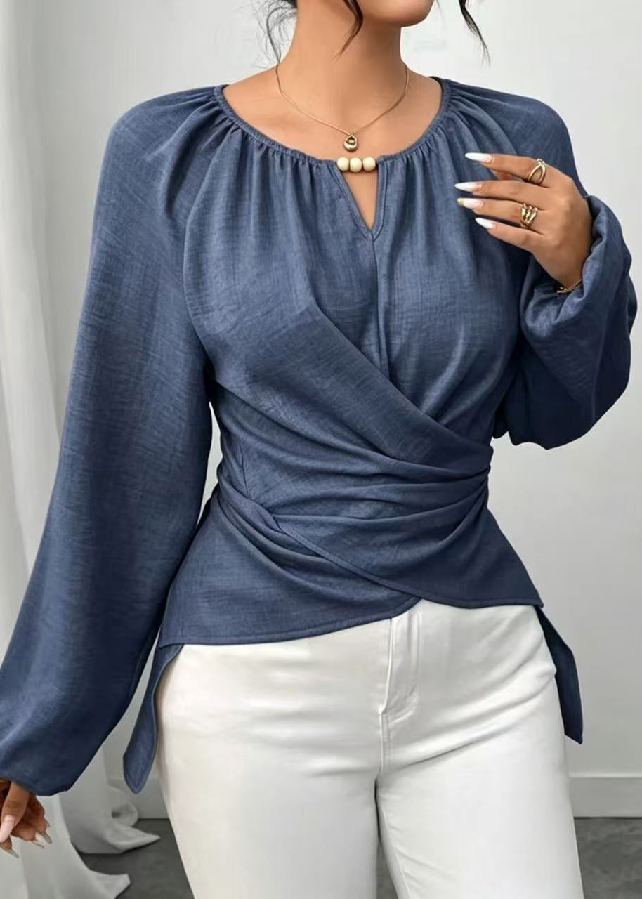 Women's Shirt Top Low High Design Fall Style 1