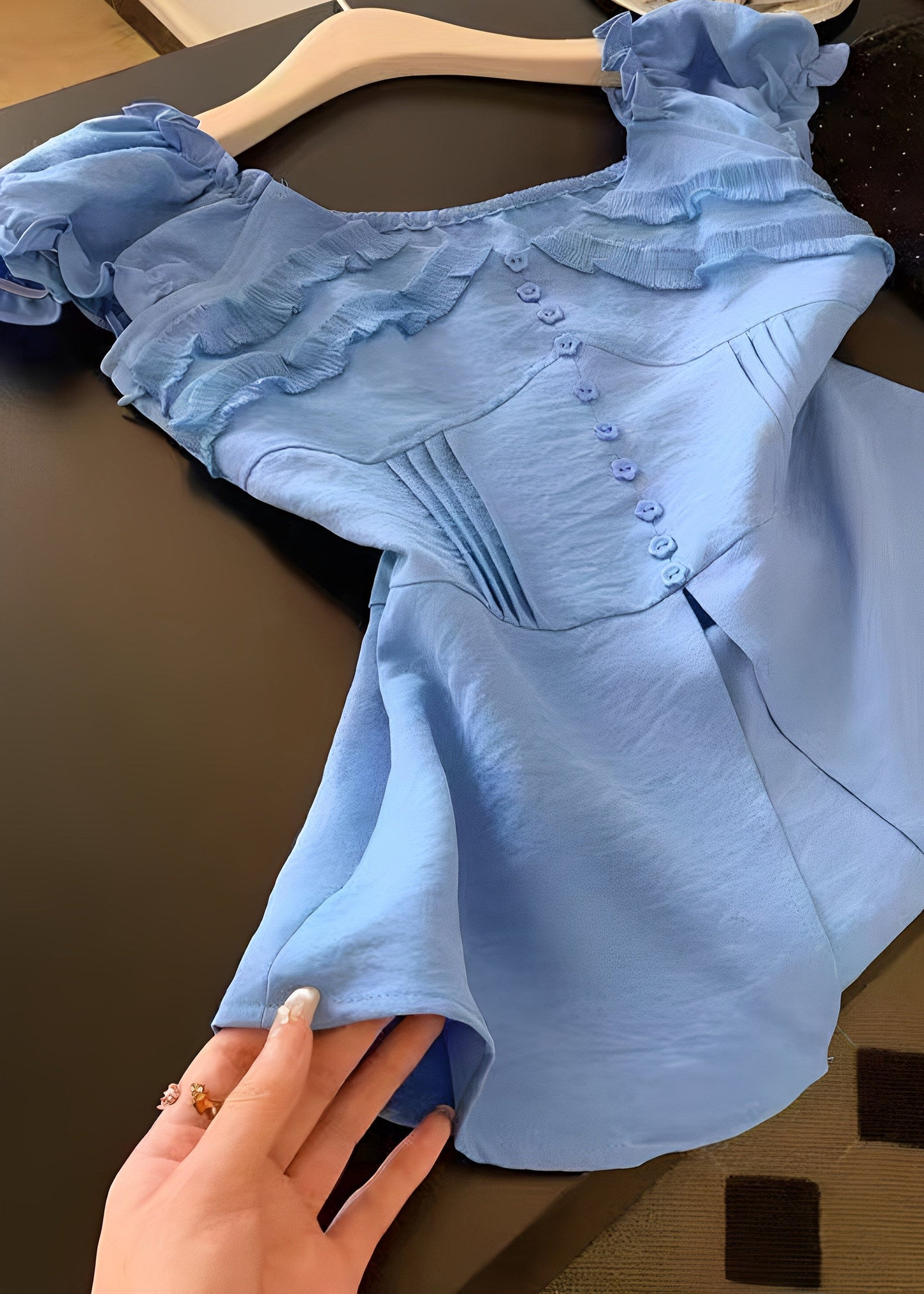 Women's Shirt Top Ruffled Side Open Summer Style 2