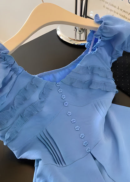 Women's Shirt Top Ruffled Side Open Summer Style 3