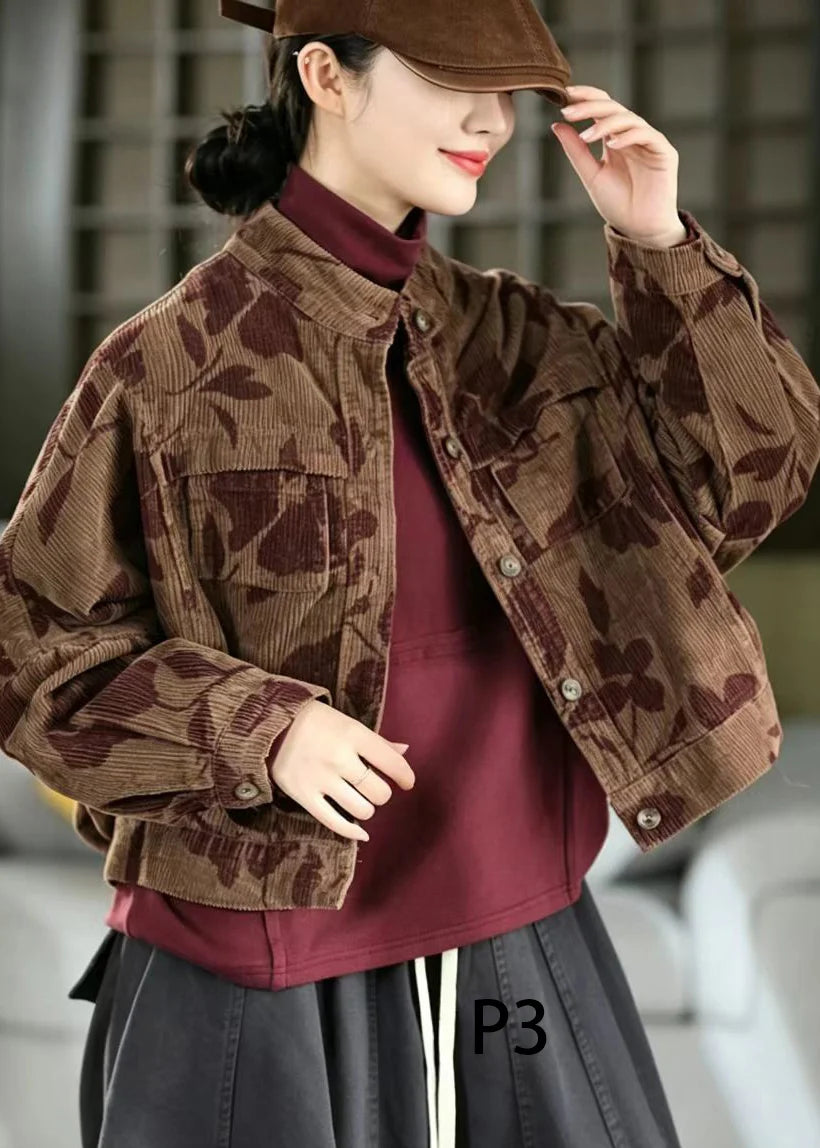 Women's Short Jacket Stand Collar Vintage Style 2
