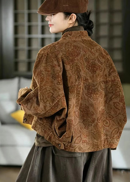 Women's Short Jacket Stand Collar Vintage Style 3