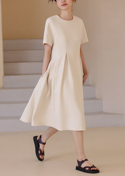 Women's Short Sleeve Dress O-Neck Loose Fit 1