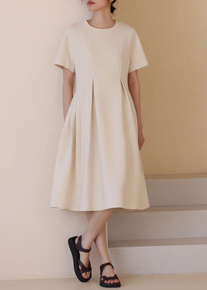 Women's Short Sleeve Dress O-Neck Loose Fit 2