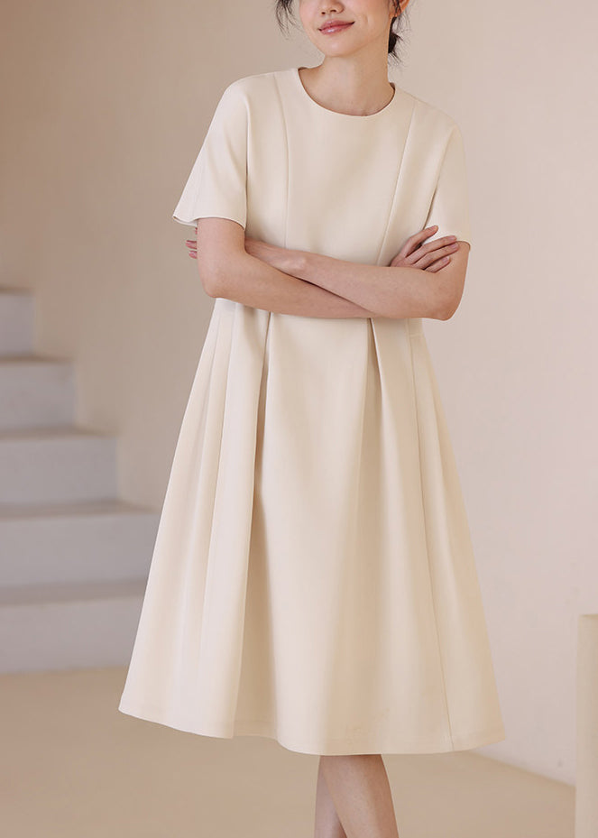 Women's Short Sleeve Dress O-Neck Loose Fit 4