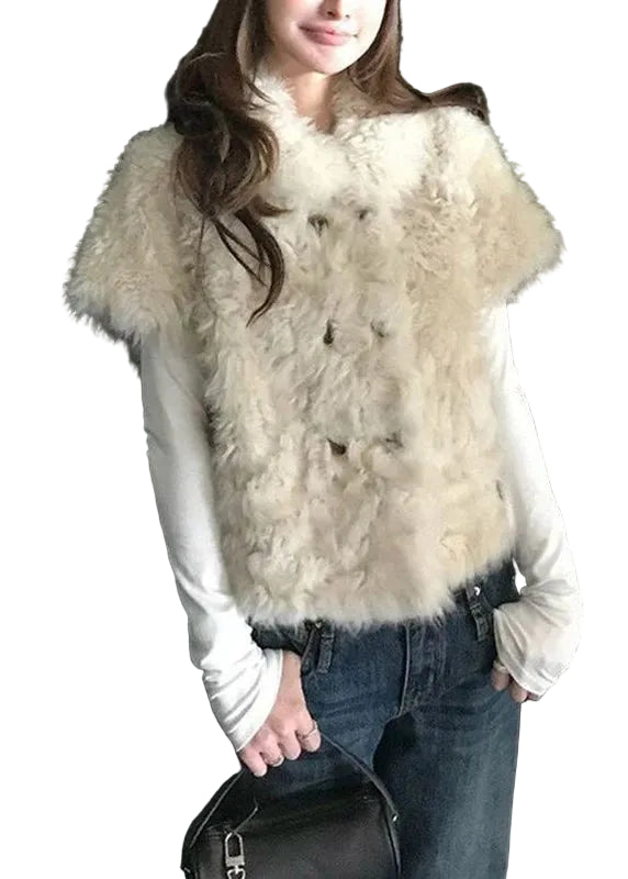 Women's Short Sleeve Waistcoat Peter Pan Collar Button Front 0