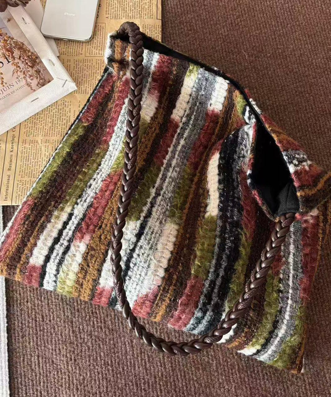 Women's Shoulder Bag Large Capacity Knitted Style 4