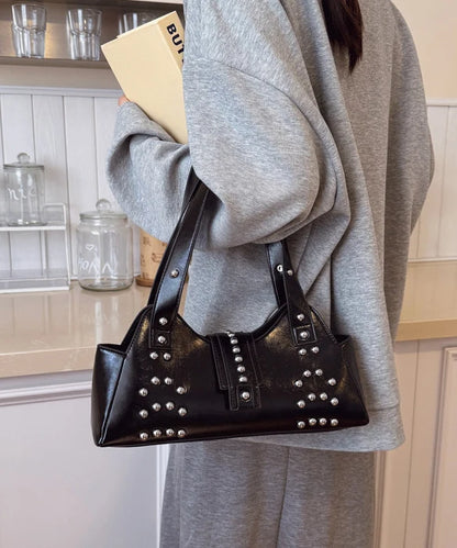 Women's Shoulder Bag with Rivet Accent and Zip Closure 2
