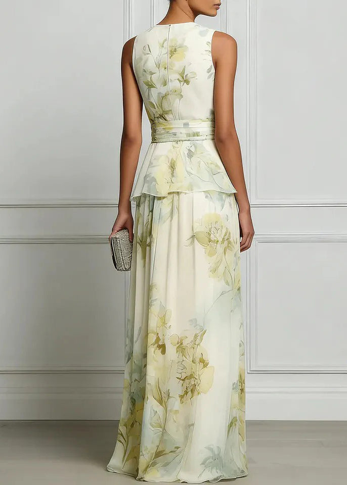 Women's Sleeveless Ankle Dress Patchwork Print 1