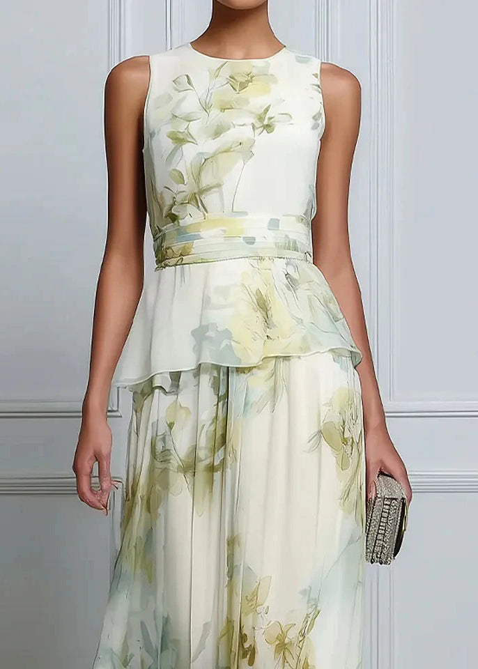 Women's Sleeveless Ankle Dress Patchwork Print 2