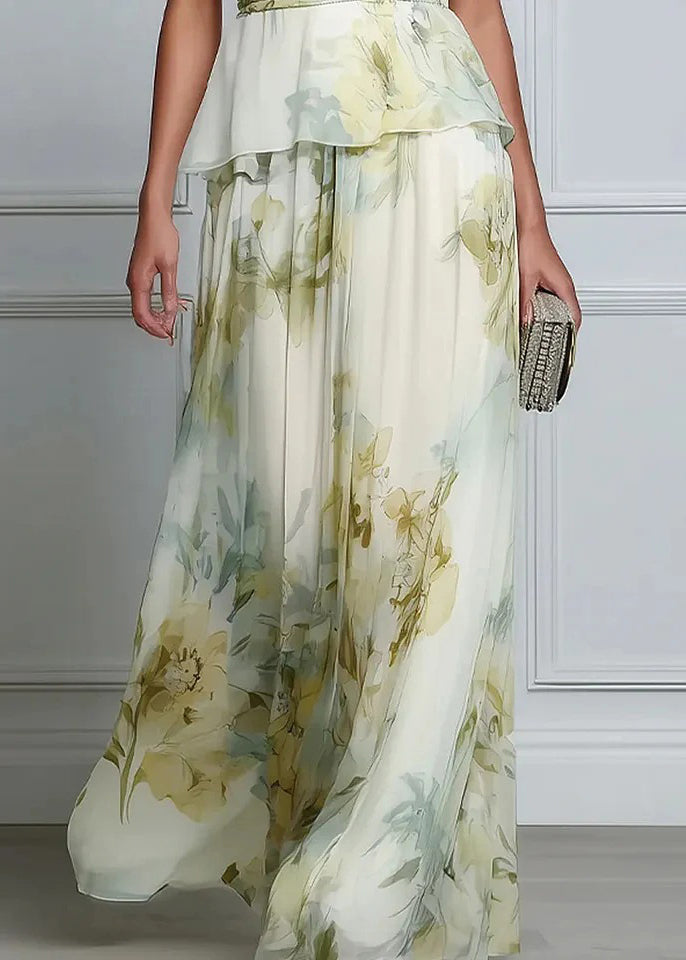 Women's Sleeveless Ankle Dress Patchwork Print 3