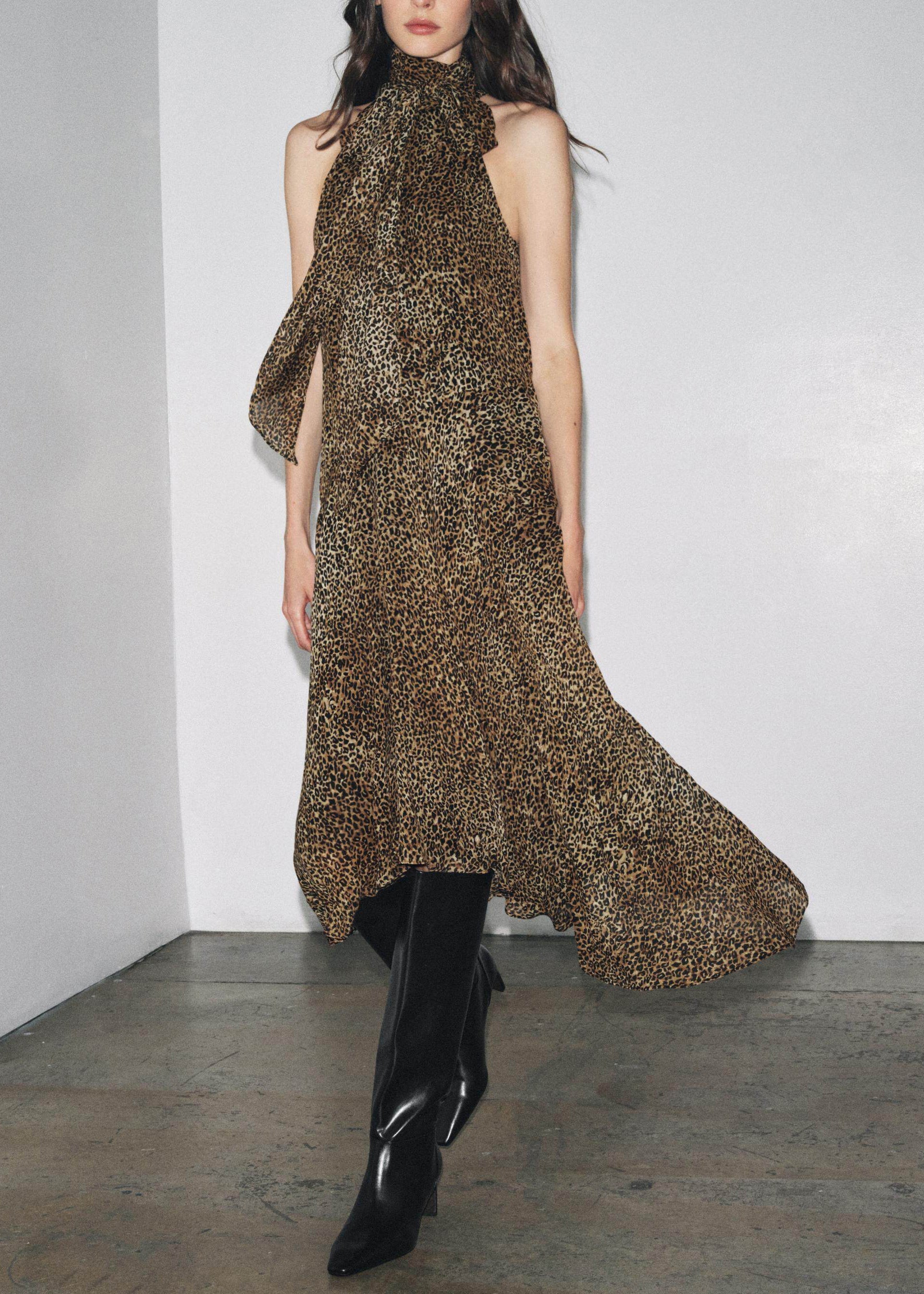 Women's Sleeveless Dress Leopard Print Patchwork 1