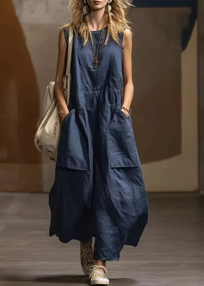 Women's Sleeveless Dress Loose Fit with Pockets 1