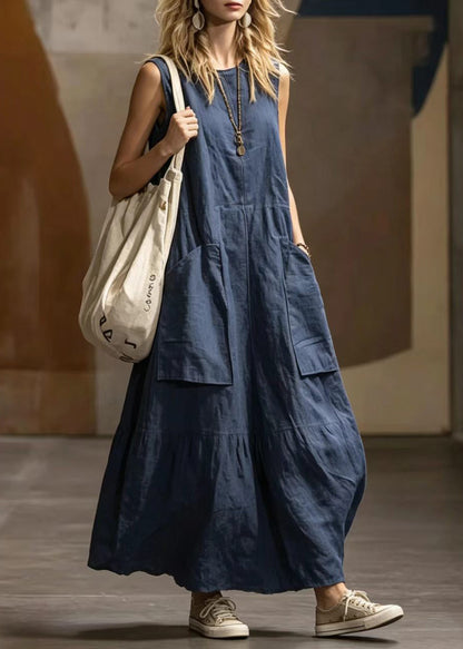Women's Sleeveless Dress Loose Fit with Pockets 2