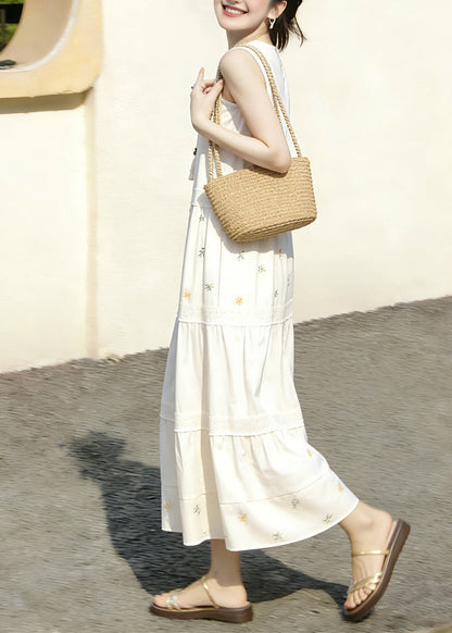 Women's Sleeveless Dress Patchwork Print Lace-Up Style 1