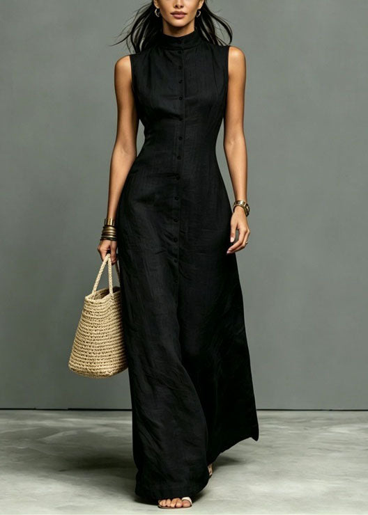Women's Sleeveless Dress Stand Collar Fitted Vacation Style 2