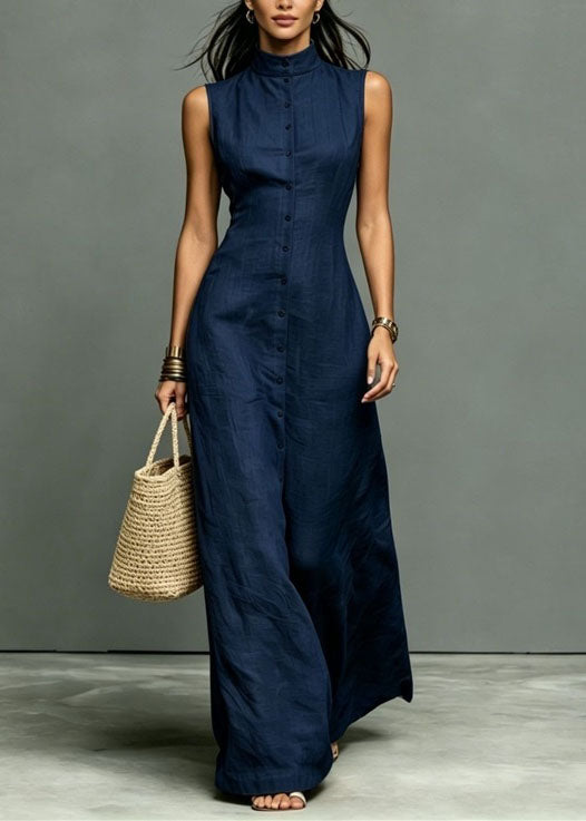 Women's Sleeveless Dress Stand Collar Fitted Vacation Style 3