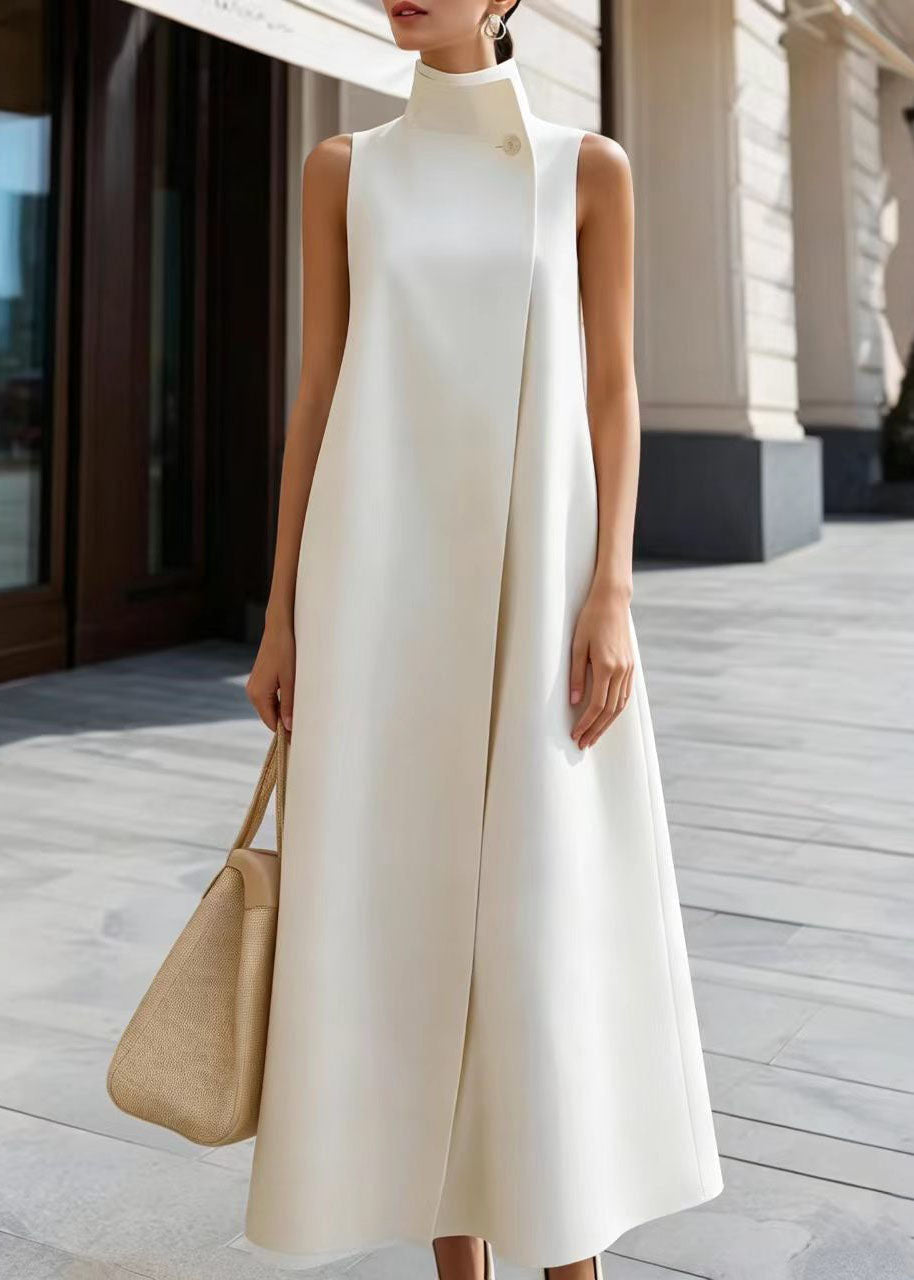 Women's Sleeveless Dress Stand Collar Vacation Style 1