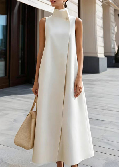 Women's Sleeveless Dress Stand Collar Vacation Style 1