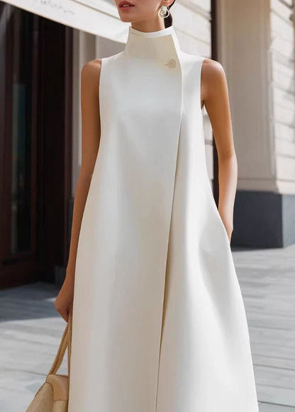 Women's Sleeveless Dress Stand Collar Vacation Style 3