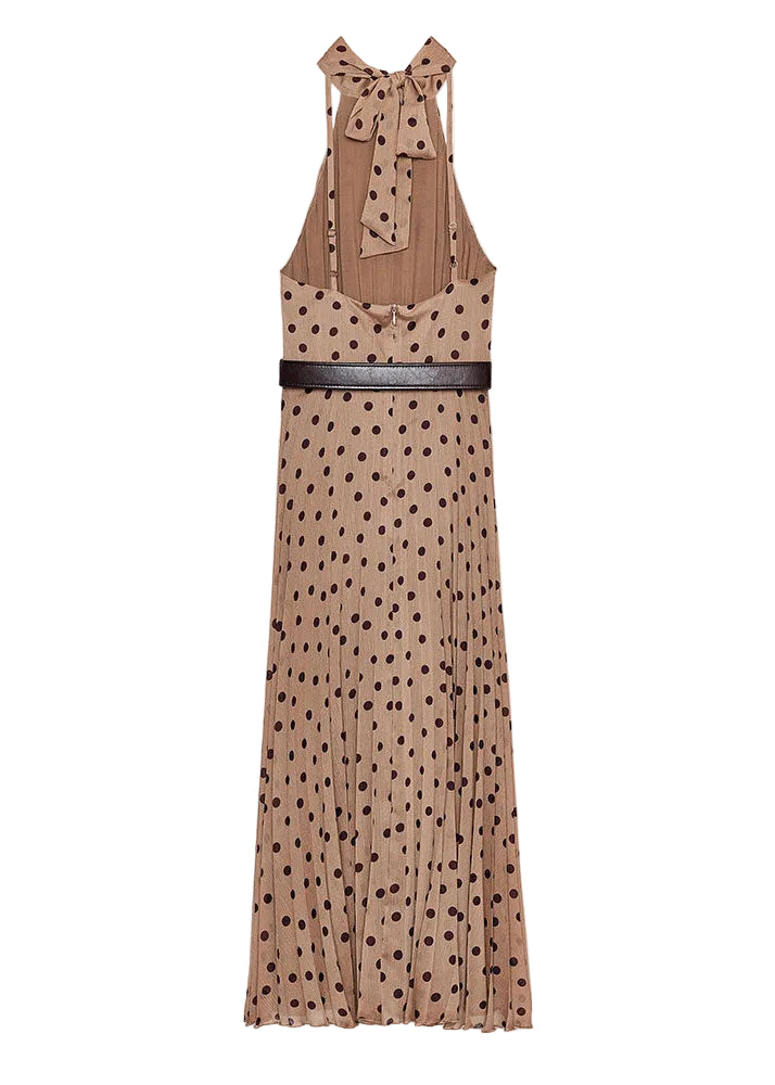 Women’s Sleeveless Holiday Dress Backless Dot Print 4