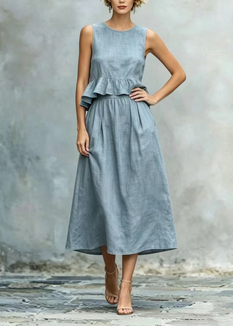 Women's Sleeveless Holiday Dress with Ruffles 1