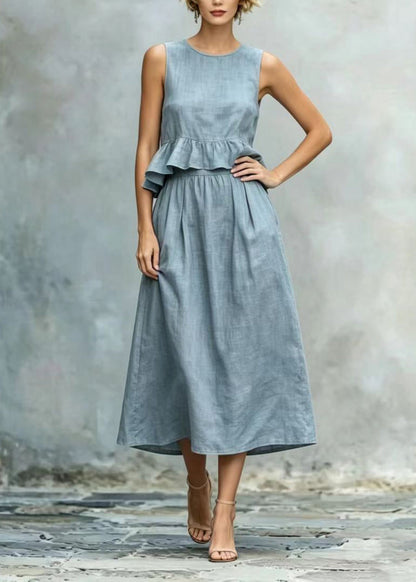 Women's Sleeveless Holiday Dress with Ruffles 1