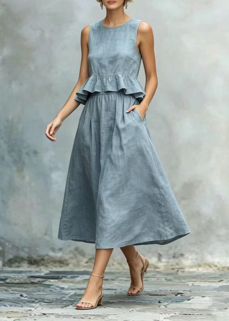 Women's Sleeveless Holiday Dress with Ruffles 2