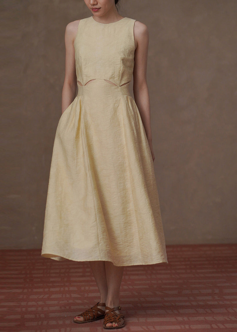 Women's Sleeveless Jacquard Dress Hollow Out Design 2