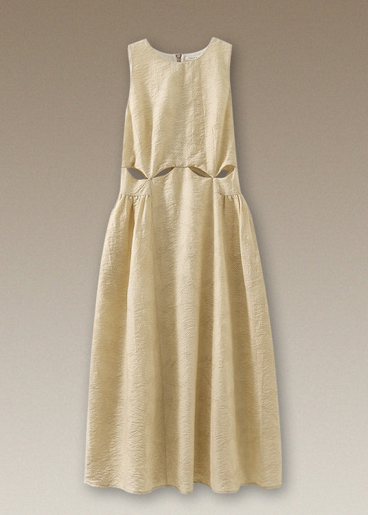 Women's Sleeveless Jacquard Dress Hollow Out Design 4