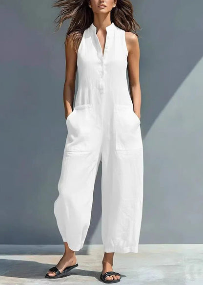 Women's Sleeveless Jumpsuit High Waist Patchwork Design 2