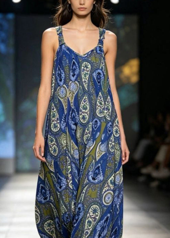 Women's Sleeveless Jumpsuit O-Neck Printed Style 2