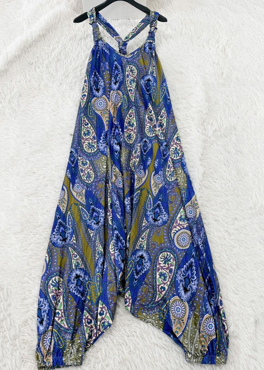 Women's Sleeveless Jumpsuit O-Neck Printed Style 4