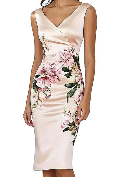 Women's Sleeveless Party Dress V Neck Printed 0