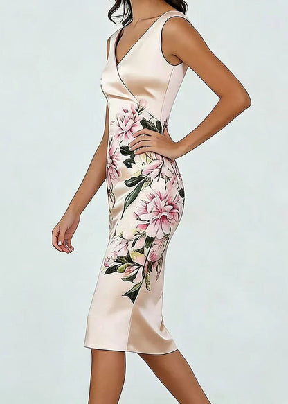 Women's Sleeveless Party Dress V Neck Printed 2