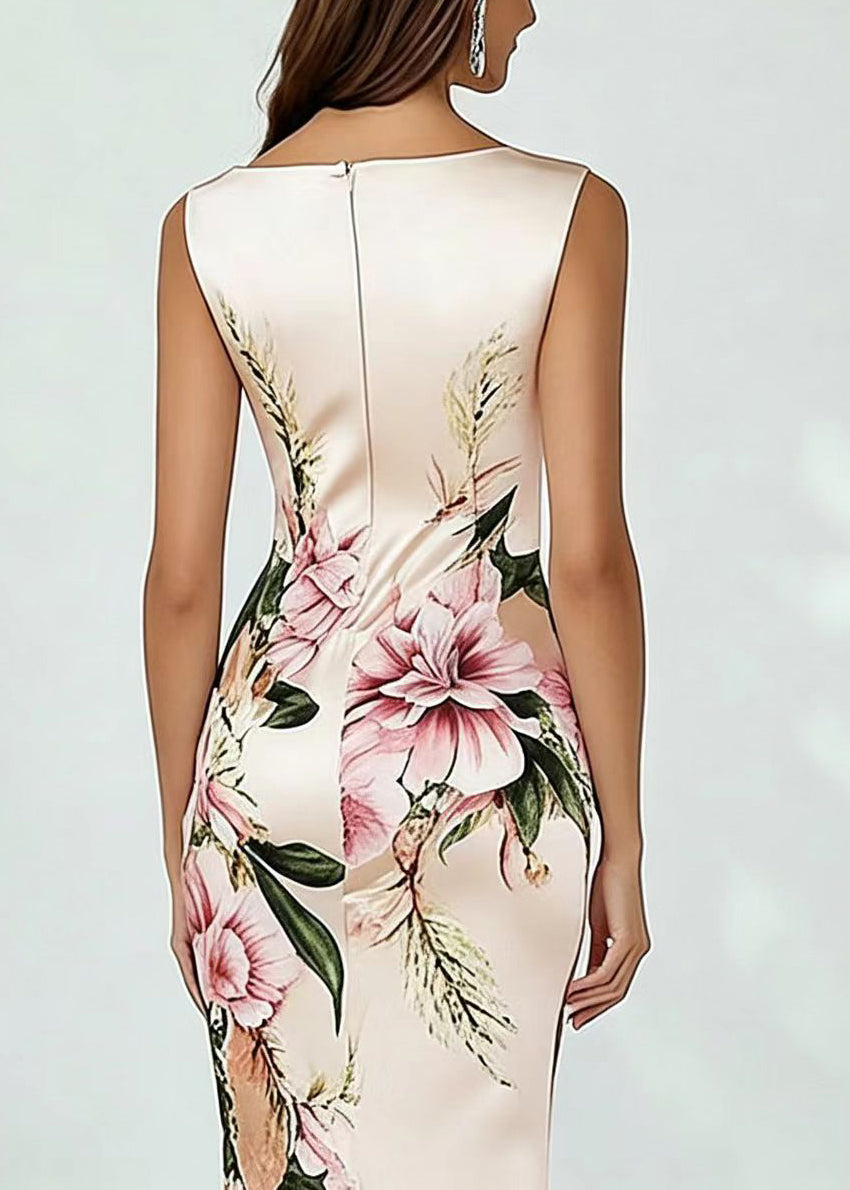 Women's Sleeveless Party Dress V Neck Printed 4