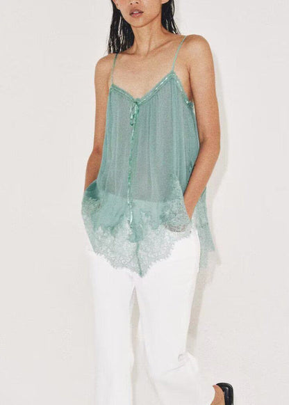 Women's Sleeveless Spaghetti Strap Top Patchwork Style 2